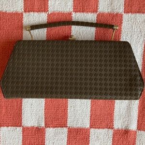 Vintage Brown Clutch Style Purse ~ 1950-60's ~ N/L